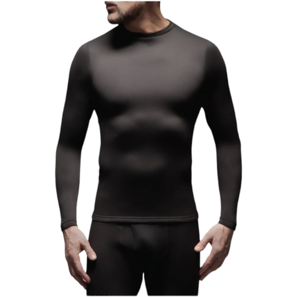 NWT Heat Lockers Men's Black Thermal Long Sleeve Crew Various Sizes - Picture 8 of 8